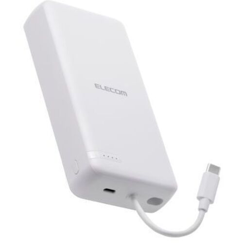 モバイルバッテリー／ＵＳＢ　ＰＤ／２０Ｗ／ケーブル一体／ホワイト　ＤＥ－Ｃ６４－２００００ＷＨ　■お取り寄せ品