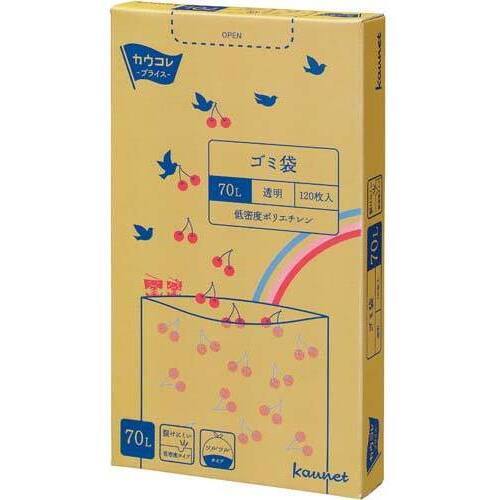 低密度薄口ゴミ袋箱タイプ　７０Ｌ透明　１２０枚×４