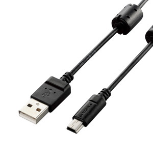 デジカメ用ＵＳＢケーブル／ｍｉｎｉＢ／フェライトコア／１．５ｍ／ブラック　■お取り寄せ品