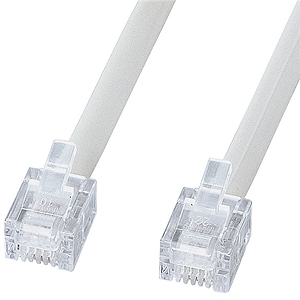 エコロジー電話ケーブル（ノーマル・ホワイト・５ｍ）　ＴＥＬ－ＥＮ－５Ｎ２　■お取り寄せ品