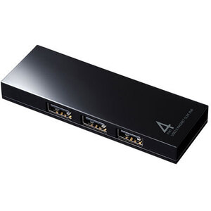 磁石付きスリム４ポートＵＳＢ２．０ハブ　ＵＳＢ－２Ｈ４０１ＢＫＮ　■お取り寄せ品