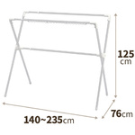 ＰＳアルミ伸縮式布団干しＸ型Ｓ　ＰＳ－２６Ａ