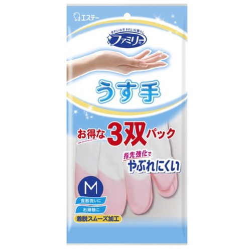 ファミリー　ビニールうす手指先強化　Ｍ　３双