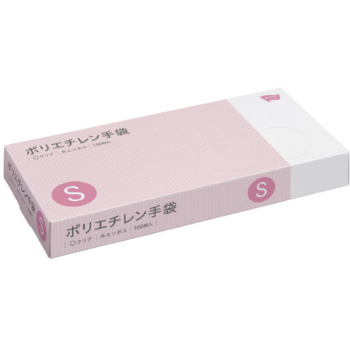 ポリエチレン手袋　外エンボス　Ｓ　１００枚入　クリア&times;６０