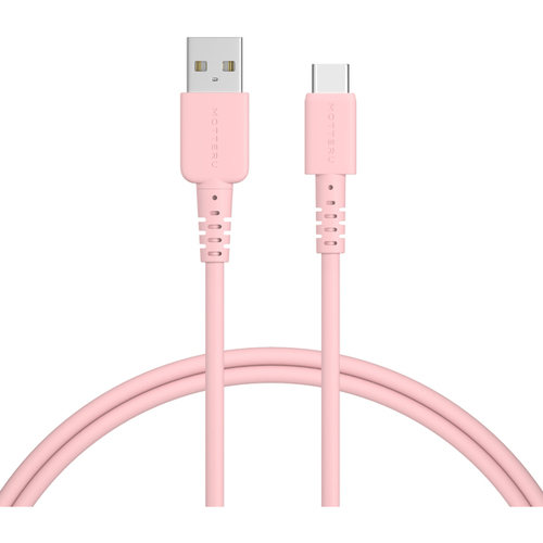 ＭＯＴＴＥＲＵ　ＵＳＢ　Ｔｙｐｅ－Ａ　ｔｏ　Ｔｙｐｅ－Ｃシリコンケーブル　１ｍ　シェルピンク　２年保証　■お取り寄せ品