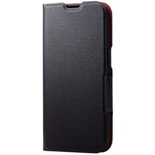 ｉＰｈｏｎｅ　１５用レザーケース／手帳型／ＵｌｔｒａＳｌｉｍ／薄型／磁石付き／ブラック　■お取り寄せ品
