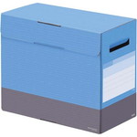 ボックスファイル　フタ付き　１５０ｍｍ　青