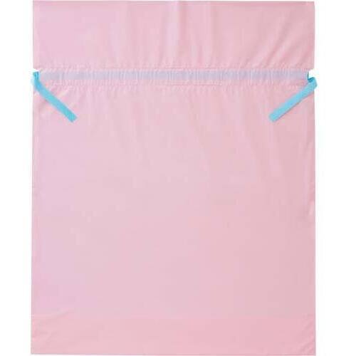 梨地ポリ巾着袋（底マチ付）　ピンク　ＬＬ　２０枚　ＦＫ２４３３