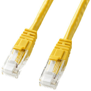 つめ折れ防止カテゴリ６ＬＡＮケーブル（イエロー・１０ｍ）　ＫＢ－Ｔ６ＴＳ－１０ＹＮ　■お取り寄せ品