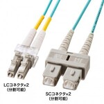 メガネ型光ファイバケーブル（マルチ５０μｍ　ＯＭ３、ＬＣ×２－ＳＣ×２、２ｍ）　■お取り寄せ品