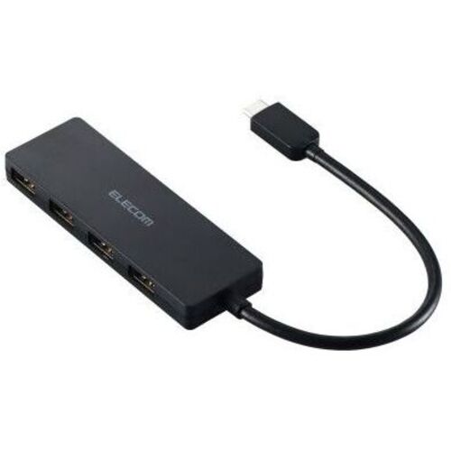 ＵＳＢ　ＨＵＢ／ＵＳＢ－Ｃ／ＵＳＢ２．０／バスパワー／４ポート／１５ｃｍ／ブラック　■２営業日内届