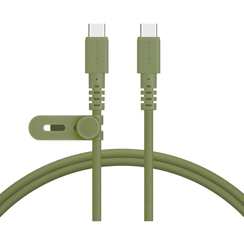 ＭＯＴＴＥＲＵ　編込シリコンケーブル　ＵＳＢ－Ｃ／Ｃ　１ｍ　カーキ　ＭＯＴ－ＮＬＣＣ１００－ＫＫ　■お取り寄せ品