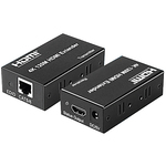 ＬＡＮケーブル利用／４Ｋ３０Ｈｚ対応で最大１２０ｍまで延長／ＨＤＭＩモニタエクステンダー／送受信機セット　■お取り寄せ品