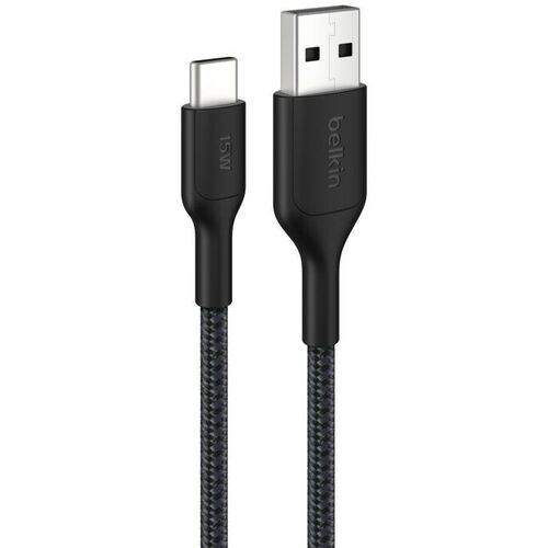 ＢｏｏｓｔＣｈａｒｇｅ　Ｐｒｏ　ＵＳＢ－Ａ　ｔｏ　ＵＳＢ－Ｃ　編組ケーブル１５Ｗ　２Ｍ　ブラック　■お取り寄せ品