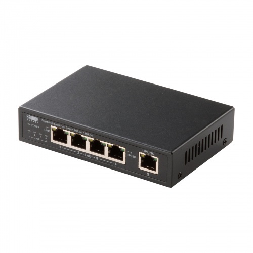 ギガビット対応ＰｏＥスイッチングハブ（５ポート・マグネット付き）　ＬＡＮ－ＧＩＧＡＰＯＥ５５　■お取り寄せ品
