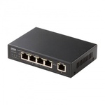 ギガビット対応ＰｏＥスイッチングハブ（５ポート・マグネット付き）　ＬＡＮ－ＧＩＧＡＰＯＥ５５　■お取り寄せ品