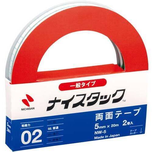 ナイスタック両面テープ５ｍｍ&times;２０ｍ　２巻