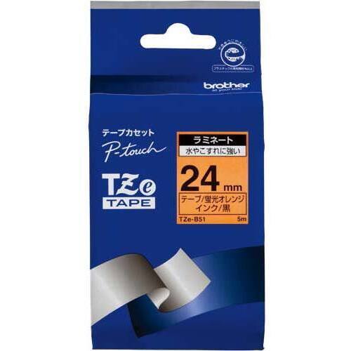 ピータッチＴＺｅテープ蛍光オレンジ黒文字２４ｍｍ幅