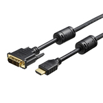 ＨＤＭＩ：ＤＶＩ変換ケーブル　コア付　１．０ｍ　ブラック　ＢＳＨＤＤＶ１０ＢＫ　■２営業日内届