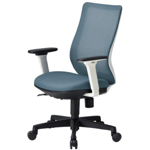 ＯＡ３２００　ＷＨ　Ｍバック　ブルー肘付　【組立サービス付】