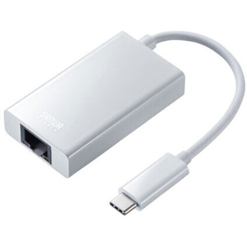 有線ＬＡＮアダプタ（ＵＳＢ　Ｔｙｐｅ－Ｃ　－　ＬＡＮ変換・ＵＳＢハブ付き・Ｇｉｇａｂｉｔ対応・ホワイト）　■お取り寄せ品