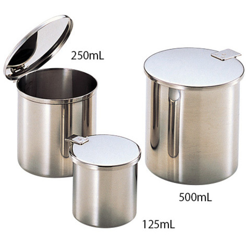万能壺　２５０ｍＬ　&phi;７５&times;７５ｍｍ　ステンレス（ＳＵＳ３１６）モリブデン耐酸鋼　　０－６４９０－０２