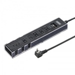 ＵＳＢ充電機能付きタップ　スタンド付き（２Ｐ・５個口・３ｍ・ブラック）　ＴＡＰ－Ｂ４７ＵＣ－３ＢＫ　■お取り寄せ品