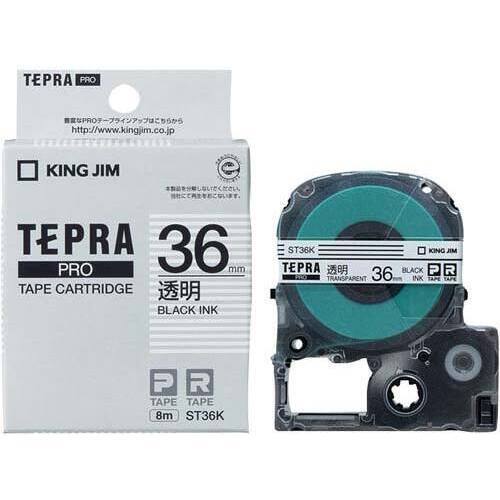 テプラ　ＰＲＯテープ　透明ラベル　３６ｍｍ　黒文字