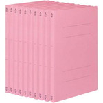 フラットファイルＶ樹脂とじ具　Ａ３縦　桃　１０冊