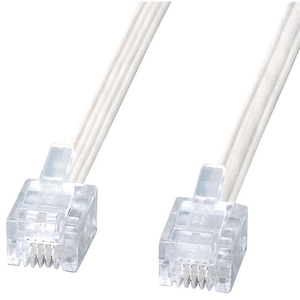 エコロジー電話ケーブル（ホワイト・５ｍ）　ＴＥＬ－Ｅ４－５Ｎ２　■お取り寄せ品