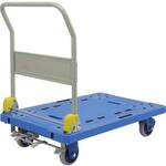 大型静音樹脂台車（ハンドル折畳式）フットブレーキ付　【お取り寄せ品】８営業日以内届
