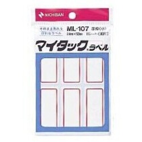 マイタックラベル　２４&times;５３ｍｍ　赤枠・小　９０片