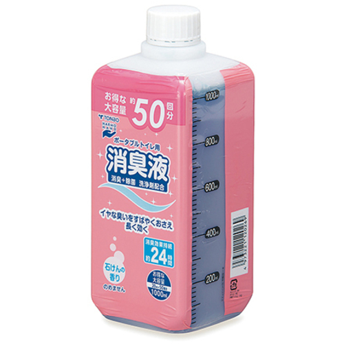 ポータブルトイレ用消臭液　石けんの香り　１０００ｍＬ　１本入　　４９７３２２１１２０２６９　●ご注文は２個から