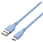 ＵＳＢ－Ａ　ｔｏ　ＵＳＢ　Ｔｙｐｅ－Ｃケーブル／なめらか／１．０ｍ／ゼニスブルー　■お取り寄せ品