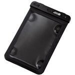 タブレット防水ケース／ＩＰＸ８／お風呂／壁付け吸盤付／７～８．３ｉｎｃｈ／ブラック　■お取り寄せ品