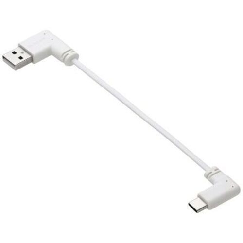 ＵＳＢ－Ａ　ｔｏ　ＵＳＢ　Ｔｙｐｅ－Ｃケーブル／フラット／Ｌ字／充電専用／０．１ｍ／ホワイト　■お取り寄せ品