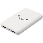 モバイルバッテリー／薄型／１００００ｍＡｈ／しろちゃん　ＤＥ－Ｃ４４－１００００ＷＦ　■お取り寄せ品