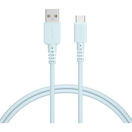ＭＯＴＴＥＲＵ　ＵＳＢ　Ｔｙｐｅ－Ａ　ｔｏ　Ｔｙｐｅ－Ｃシリコンケーブル　１ｍ　パウダーブルー　２年保証　■お取り寄せ品