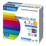 ＤＶＤ－ＲＷ　４．７ＧＢ　ＣＰＲＭ　ＰＣデータ用　２倍速対応　１０枚スリムケース入り　ワイド印刷可能　■お取り寄せ品