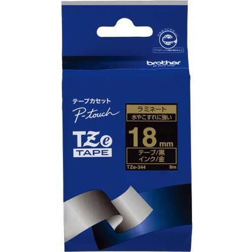 ピータッチＴＺｅテープ　黒　金文字　１８ｍｍ幅