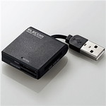 ＵＳＢ２．０／１．１　ケーブル固定メモリカードリーダ／４３＋５メディア／ブラック　■２営業日内届