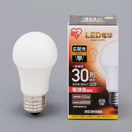 ＬＥＤ　Ｅ２６　広配光３０形　電球色&times;１０