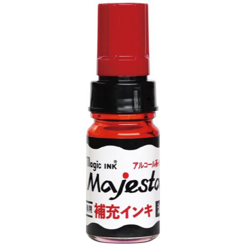 マジックインキ　マジェスター専用補充液１０ｍｌ　赤　【お取り寄せ品】５営業日以内届