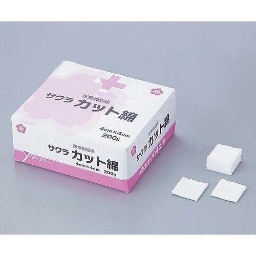 カット綿　４０&times;４０ｍｍ　２００ｇ　５８８０５　●ご注文は２個から