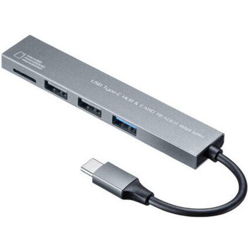 ＵＳＢ　Ｔｙｐｅ－Ｃ　３ポート　コンボスリムハブ（カードリーダー付き）　ＵＳＢ－３ＴＣＨＣ１９Ｓ　■お取り寄せ品