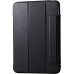 ｉＰａｄ　第１０世代／フラップケース／ソフトレザー／背面クリア／フレームカラー／２アングル／ブラック　■２営業日内届