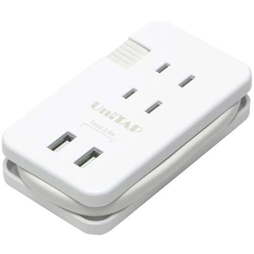 ＵＳＢ給電２ポート電源タップ３個口搭載ＯＡタップ「Ｕｎｉｔａｐ」　（ホワイト）　■お取り寄せ品