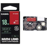 ネームランド　赤色テープ　１８ｍｍ　白文字