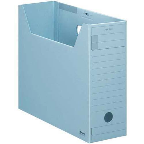 ファイルボックス　Ｆタイプフタ付　Ａ４横　青