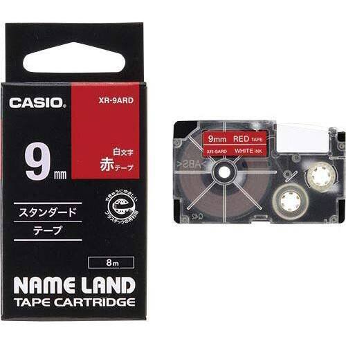ネームランド　赤色テープ　９ｍｍ　白文字
